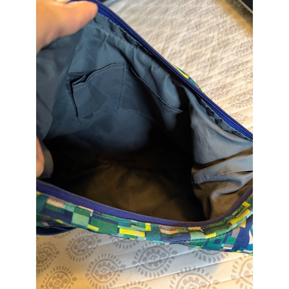 Kavu Womens Crossbody Bag With Adjustable Strap & Pixel Pattern Teal,Blue & Lime - Picture 12 of 13